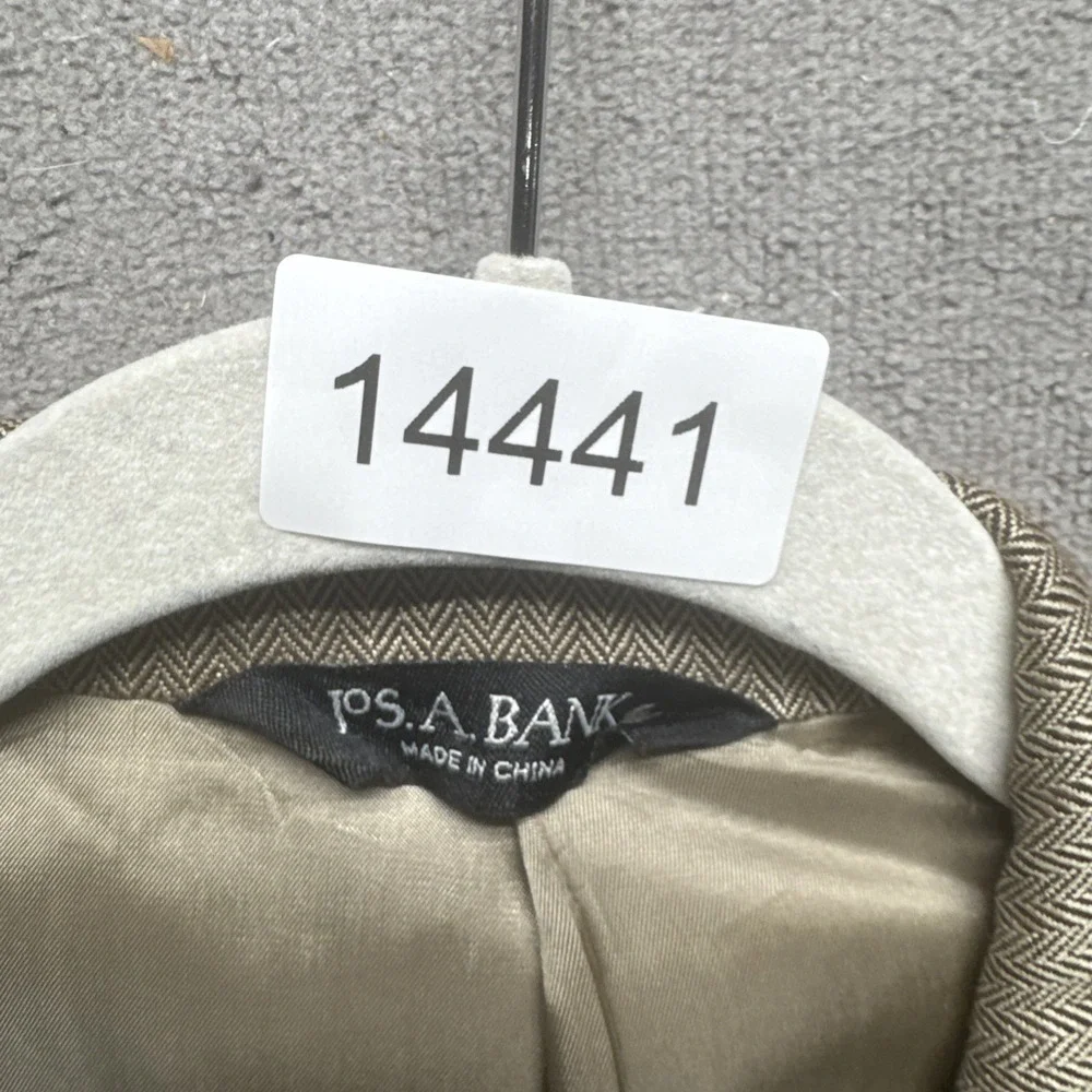 Jos A Bank mens beige camel‎ hair silk blazer sport coat classic fit 44R
